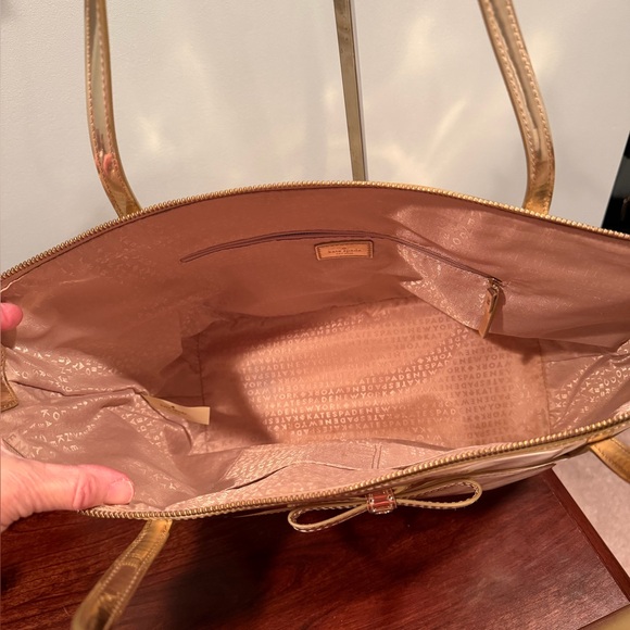 Kate Spade Gold Polka Dot Tote Bag - Picture 2 of 12